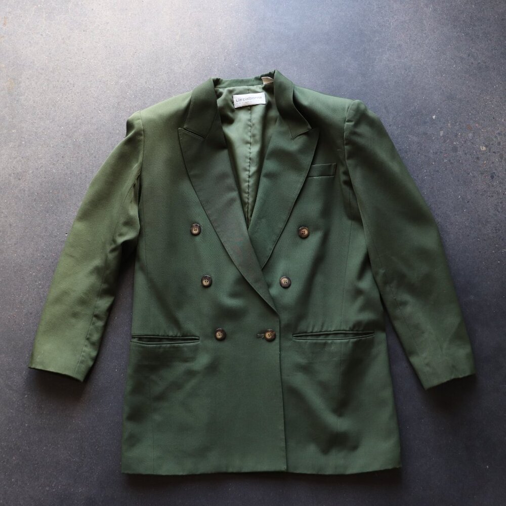 Vintage 100% Wool Double Breasted Blazer by Liz Claiborne